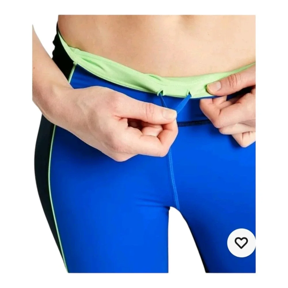 ATHLETA Tanzanite Blue VELOCITY COLORBLOCK CAPRI Stash Pocket Cropped Legging XS